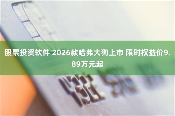 股票投资软件 2026款哈弗大狗上市 限时权益价9.89万元起