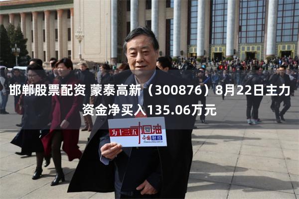 邯郸股票配资 蒙泰高新（300876）8月22日主力资金净买入135.06万元