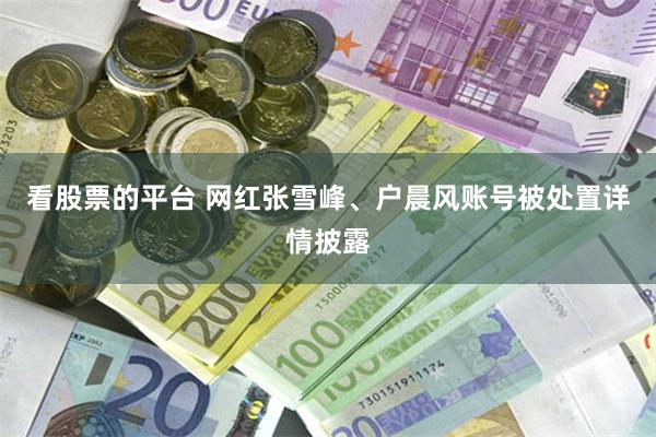 看股票的平台 网红张雪峰、户晨风账号被处置详情披露