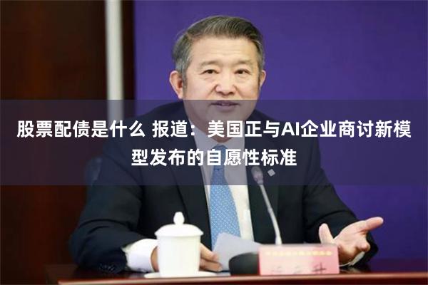 股票配债是什么 报道：美国正与AI企业商讨新模型发布的自愿性标准